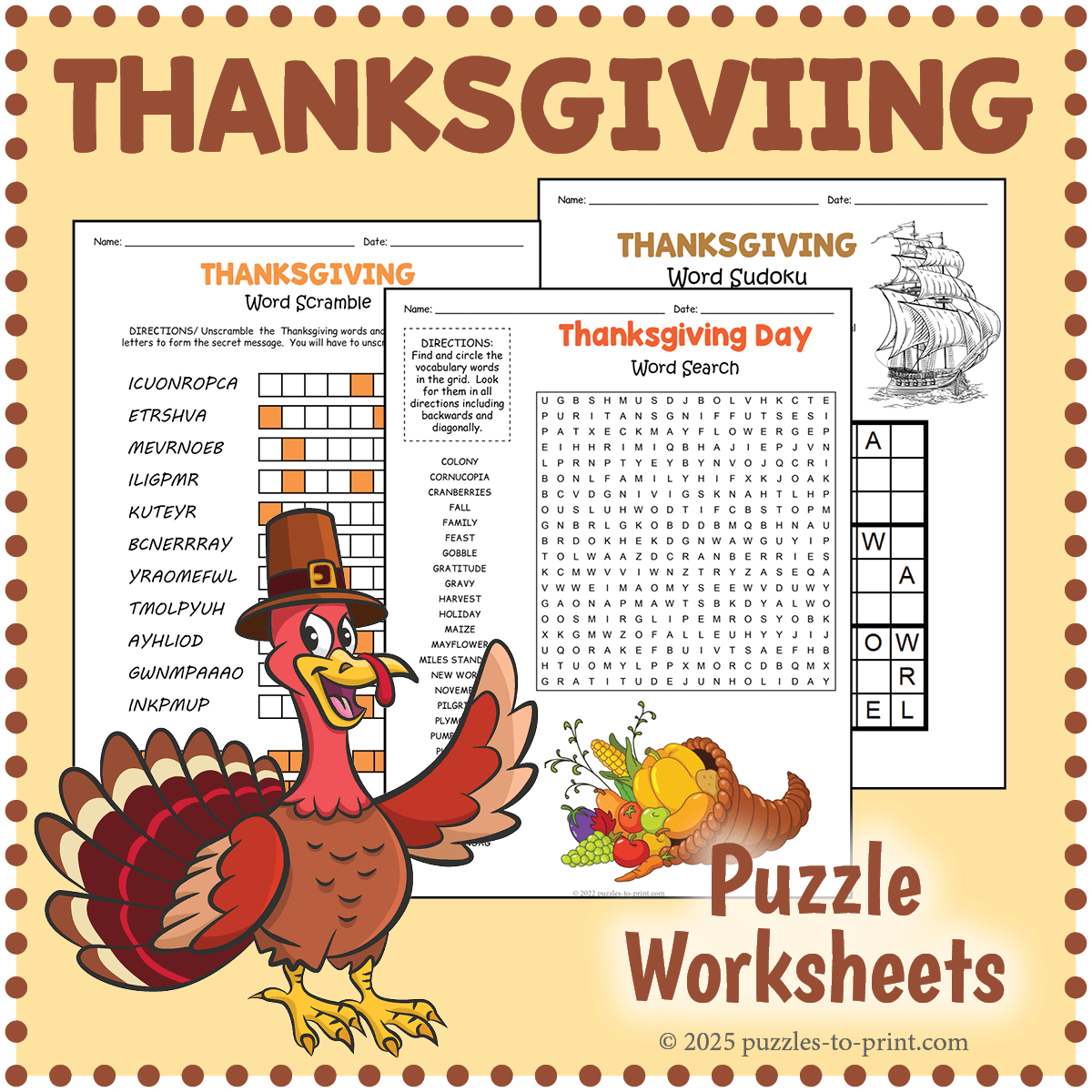 Printable Thanksgiving Puzzles pertaining to Turkey Puzzles Printable