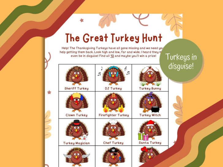 Turkey Hunt Printable Turkey Hunt Printable