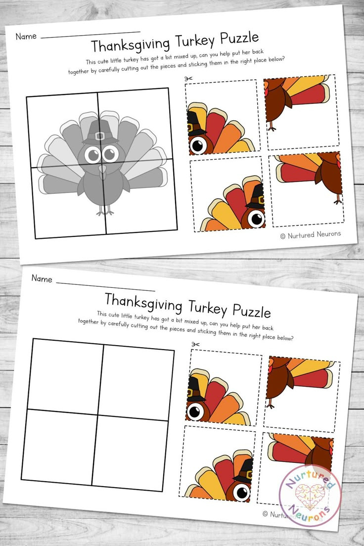 Printable Thanksgiving Turkey Puzzle – Preschool Cut And Stick pertaining to Turkey Puzzle Printable