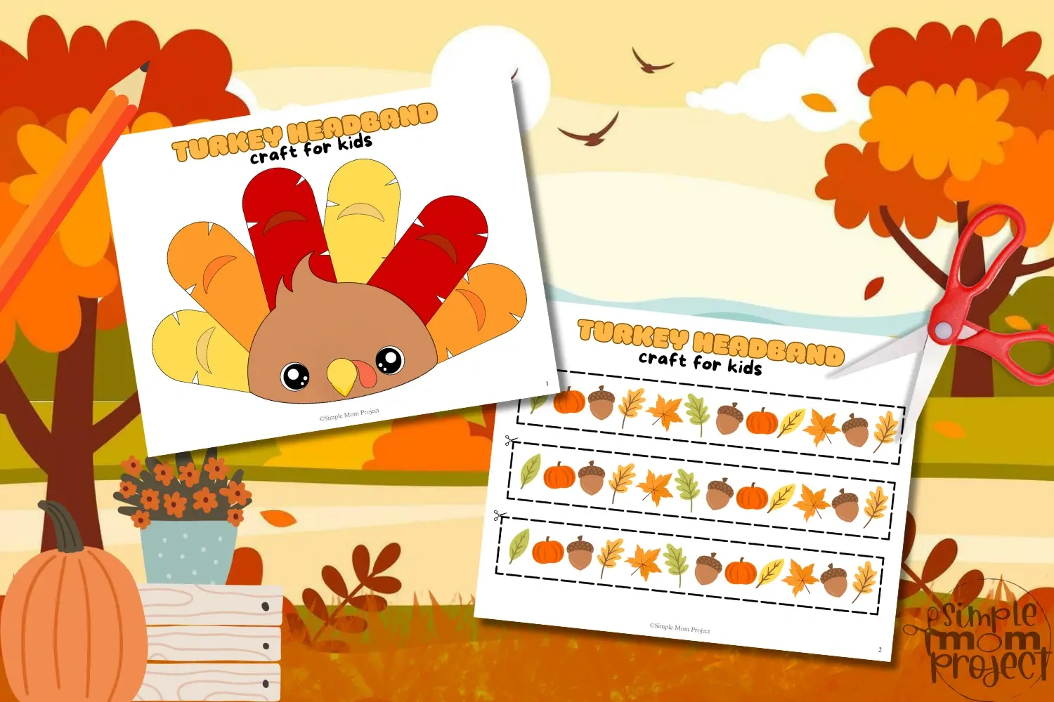 Printable Turkey Headband Diy Paper Craft For Kids - Simple Mom intended for Free Printable Turkey Headband Template Informational