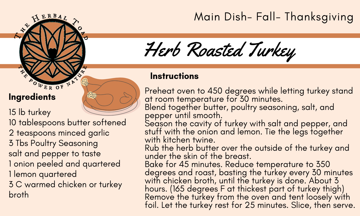 Recipe: Herb Roasted Turkey - The Herbal Toad inside Printable Turkey Recipe