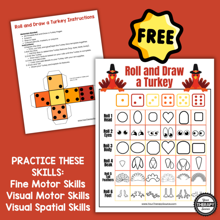 Roll a Turkey Free Printable