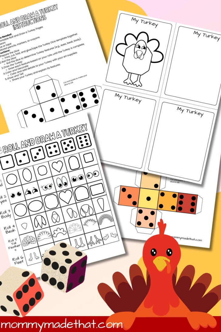 Roll a Turkey Game Printable Roll a Turkey Game Printable