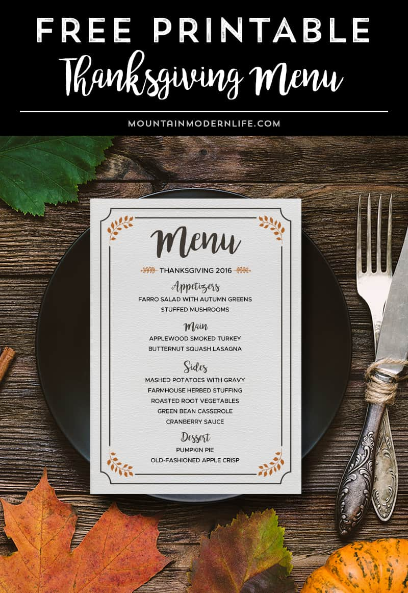Rustic-Free-Printable-Thanksgiving-Menu-Template pertaining to Family Thanksgiving Menu Template