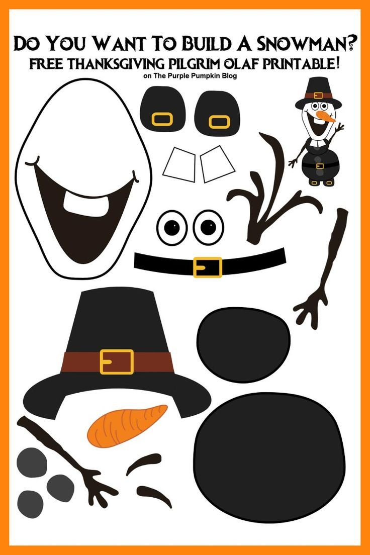 Say Hello To Thanksgiving Olaf - Pilgrim Edition! Do You Want To regarding Free Printable Turkey Mask