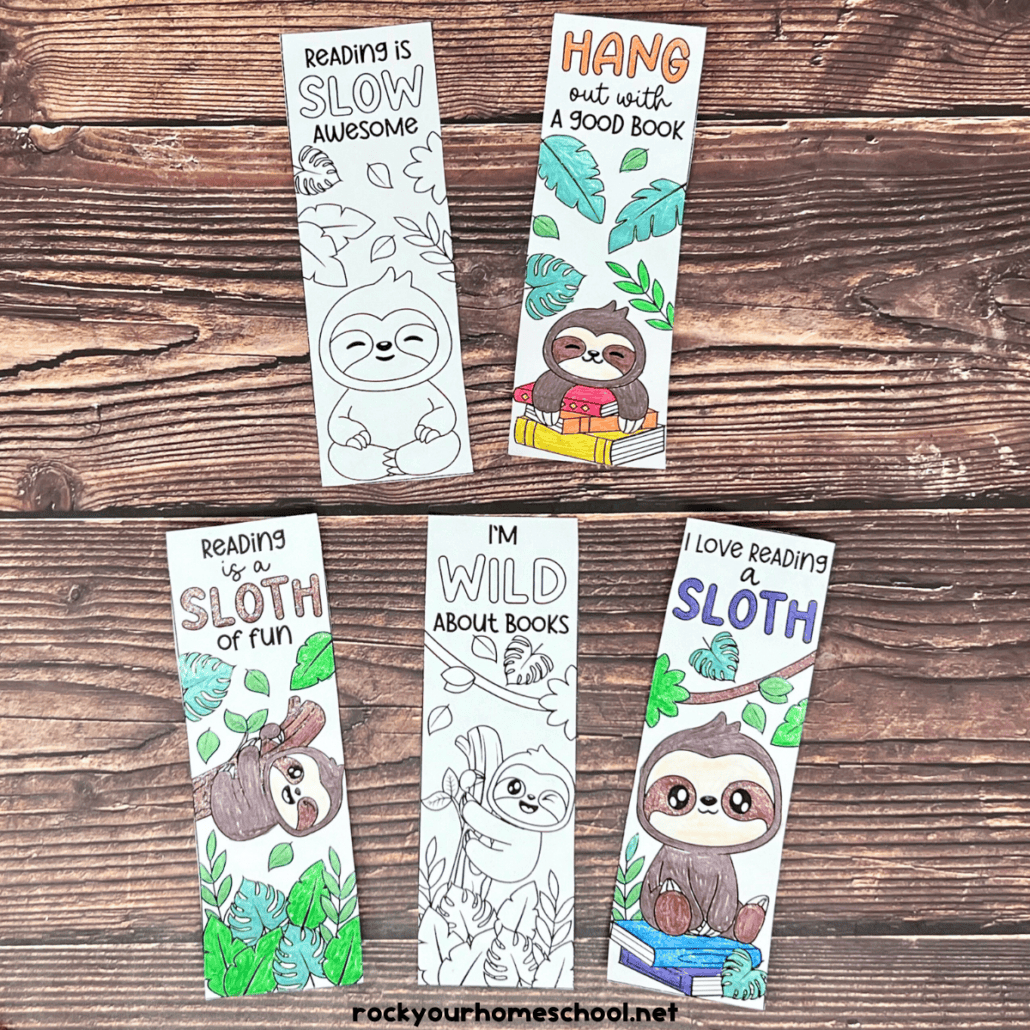 Sloth Bookmarks To Color For Diy Reading Fun (Free) - Rock Your intended for Free Printable Turkey Bookmarks Informational