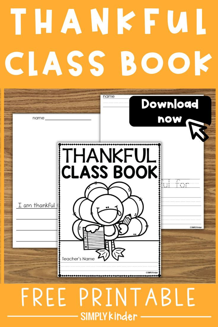 Thankful Class Book Free Printable - Simply Kinder intended for Free Printable I am Thankful Book