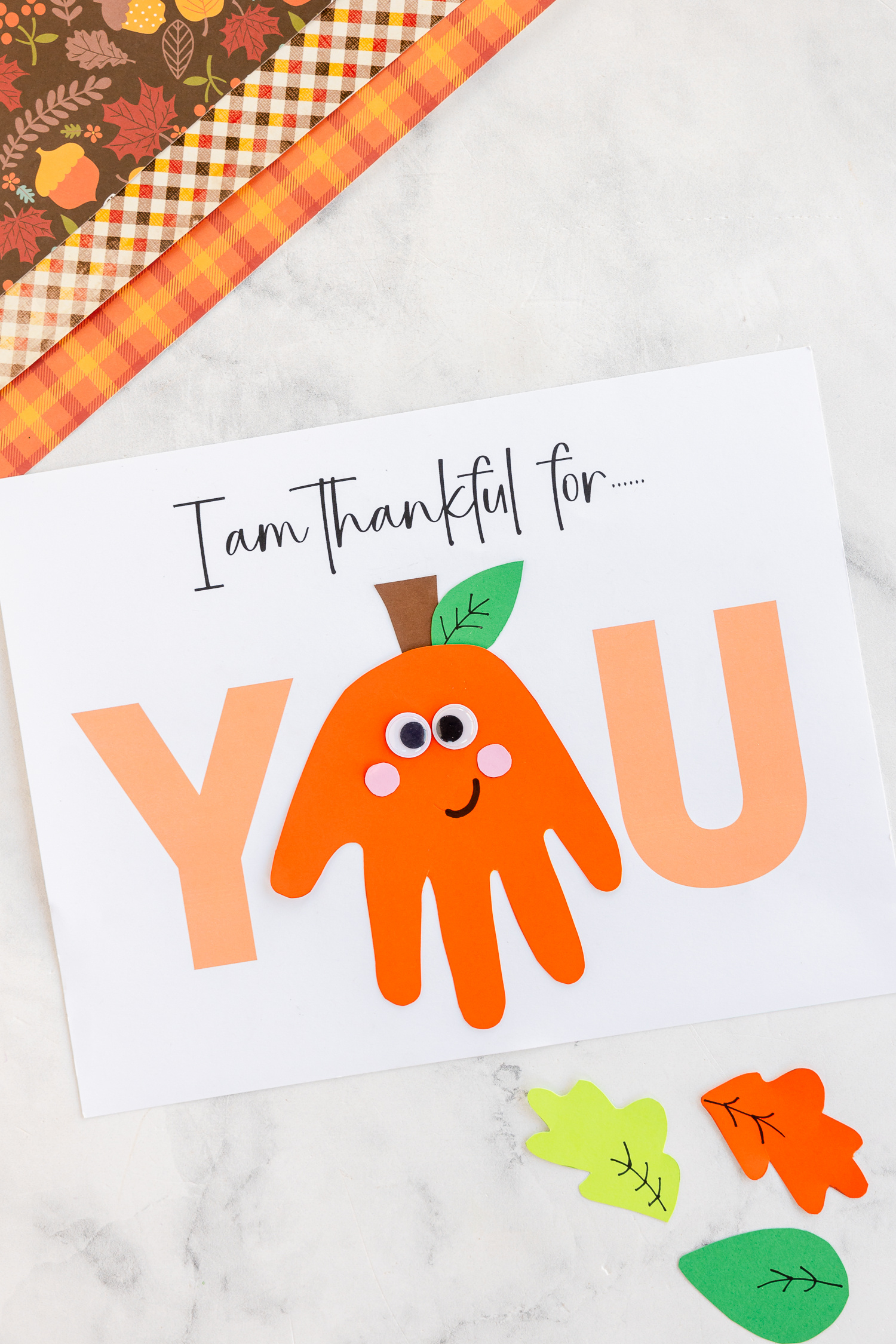 Thankful For You Handprint Pumpkin Printable - Made To Be A Momma intended for Free Printable I Am Thankful For You For Cards