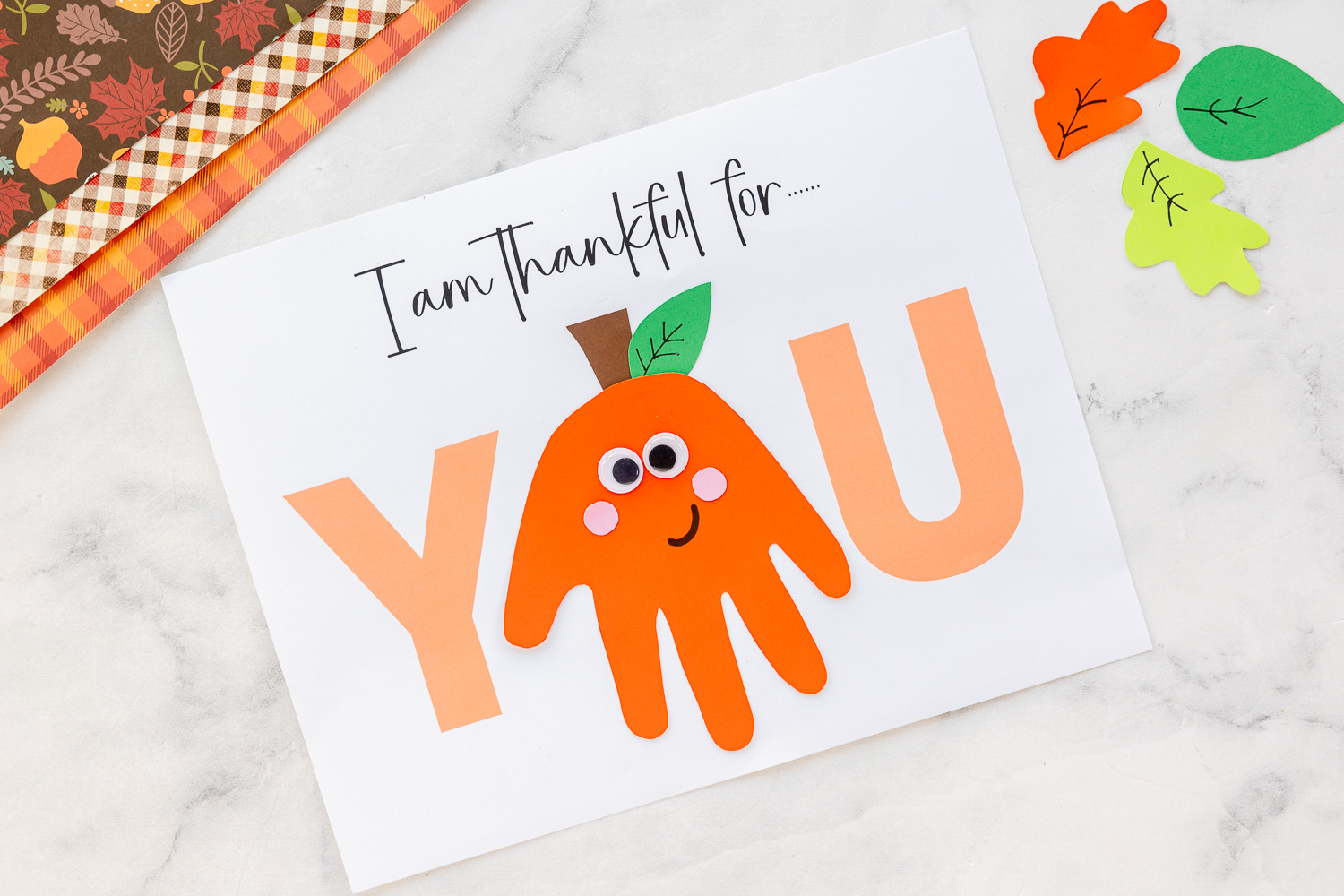 Thankful Handprint Pumpkin Printable.mp4 throughout I Am Thankful For You Free Printable
