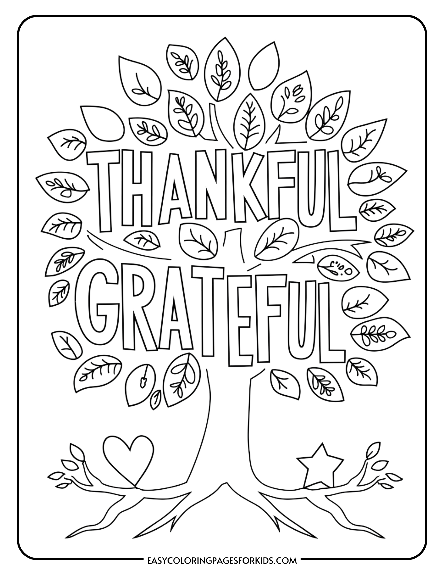 Thankful Tree Coloring Pages (5 Free Printable Pages) - Easy throughout Free Printable I am Thankful For Leaves Coloring Pages