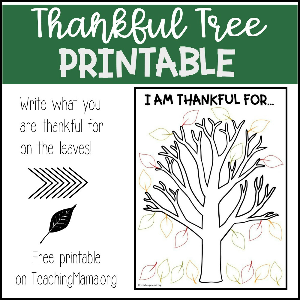 Thankful Tree Printable intended for I Am Thankful Tree Printable