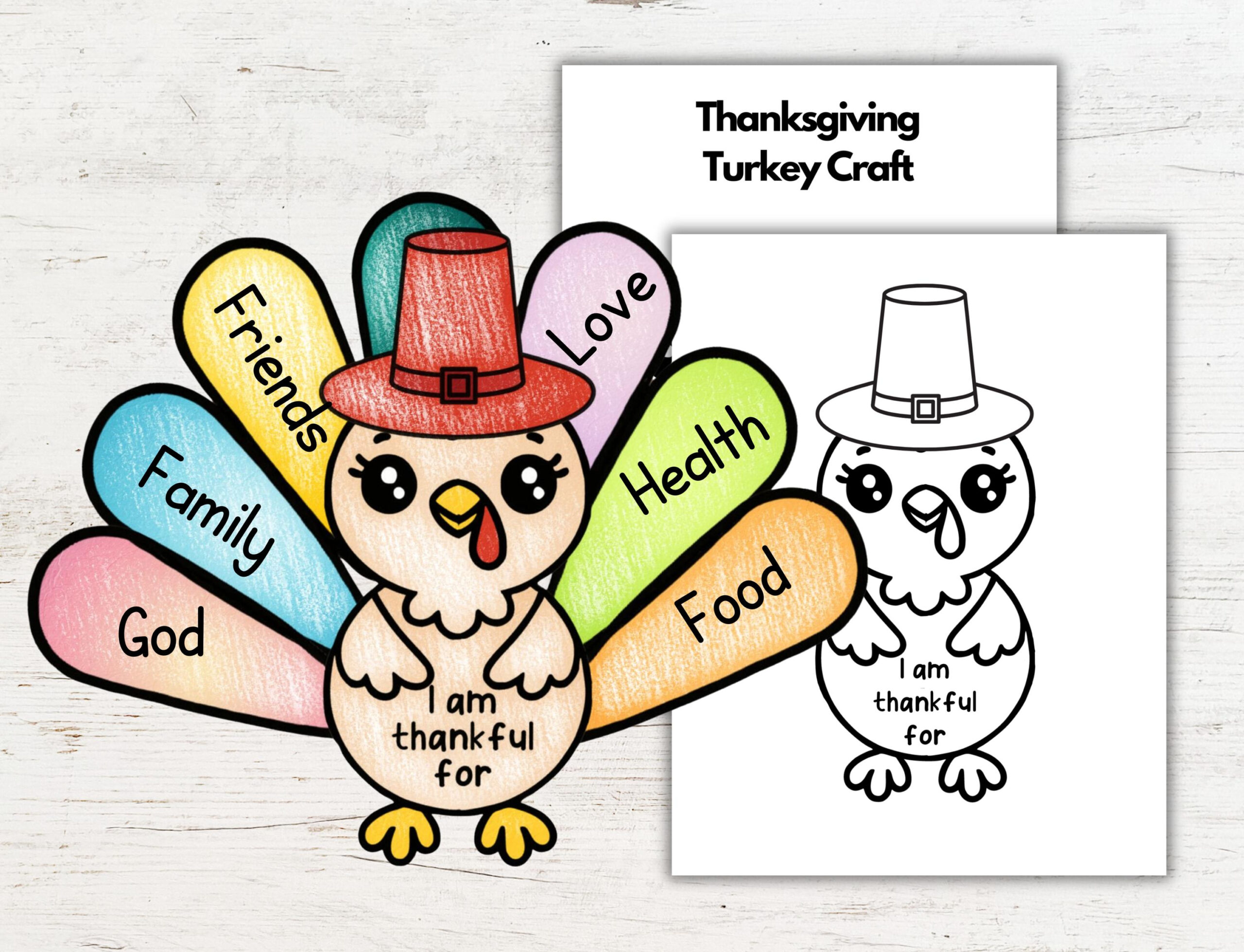 Thankful Turkey Craft For Kids, Thanksgiving Activity, Gratitude Coloring And Assembly Craft, Sunday School Printable, Kids Bible Lesson intended for Printable Thankful Turkey Craft Informational
