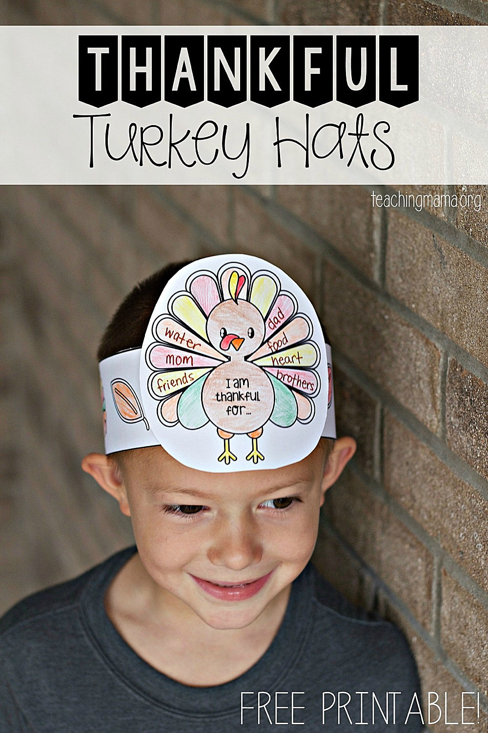 Thankful Turkey Hats with regard to Printable Turkey Hat
