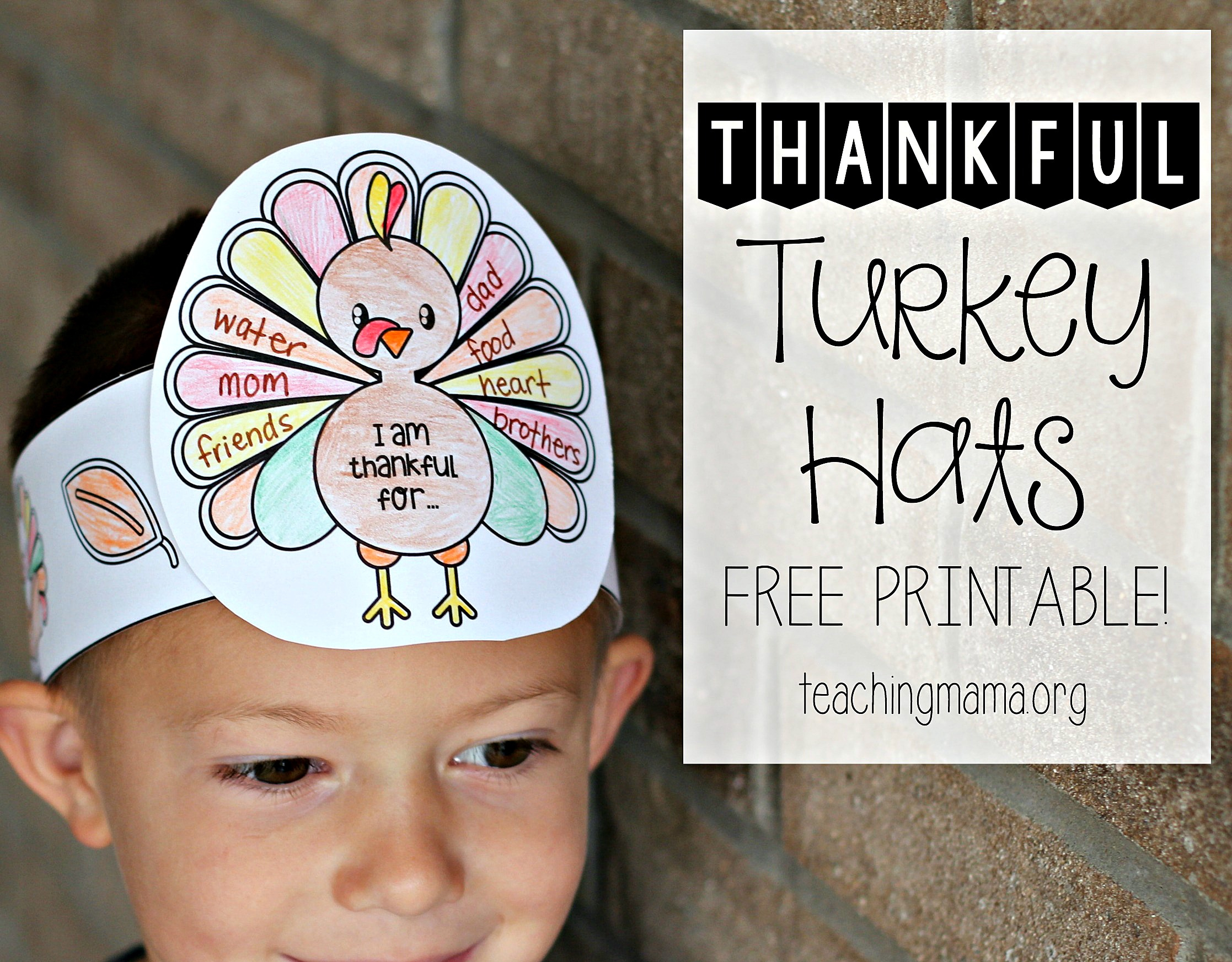 Thankful Turkey Hats with regard to Turkey Printable Hat
