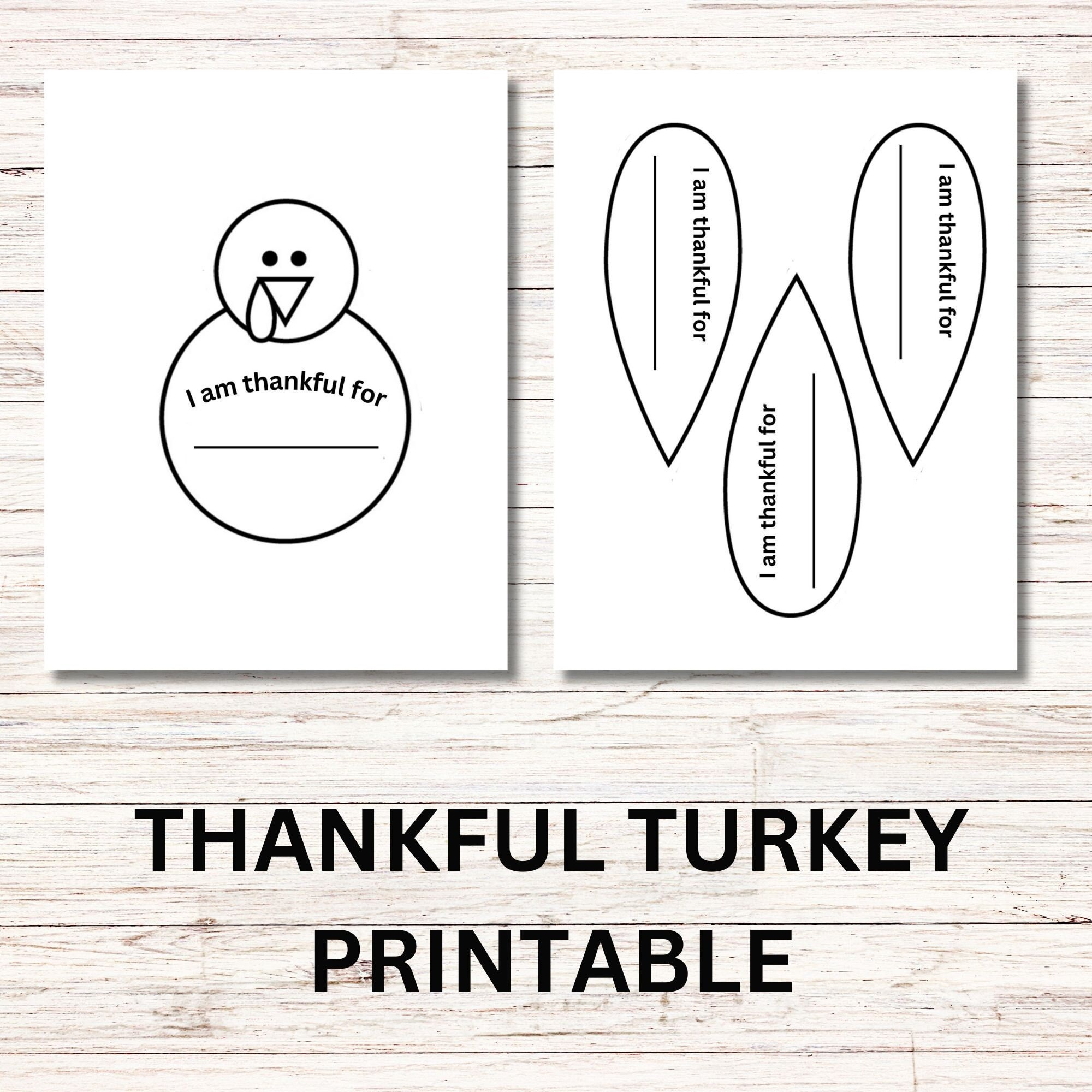 Thankful Turkey Printable, Thankful Turkey, I Am Thankful For, I inside Thankful For Turkey Printable