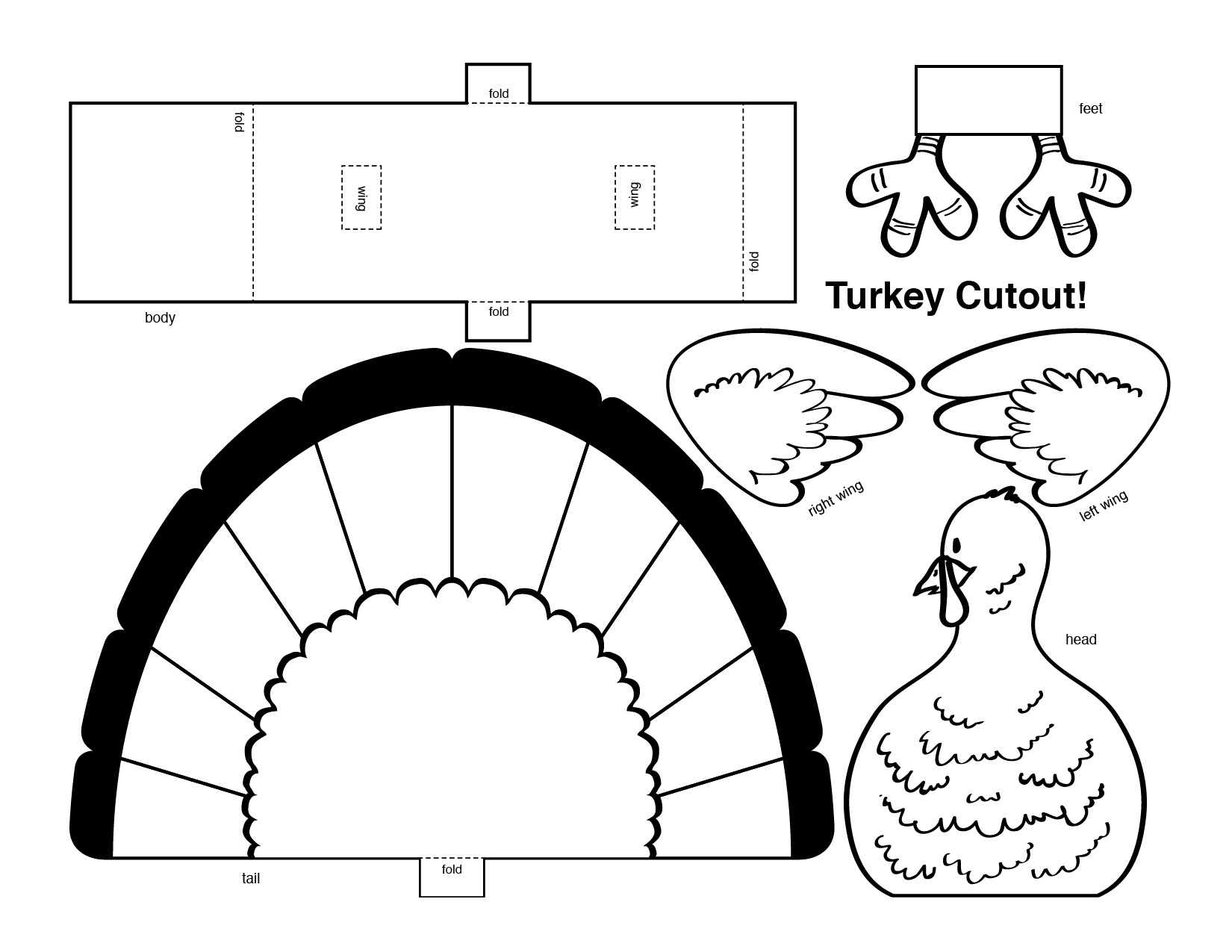 Thanksgiving 3D Turkey Cutout Downloadable Art Project For Kids inside 3D Turkey Printable
