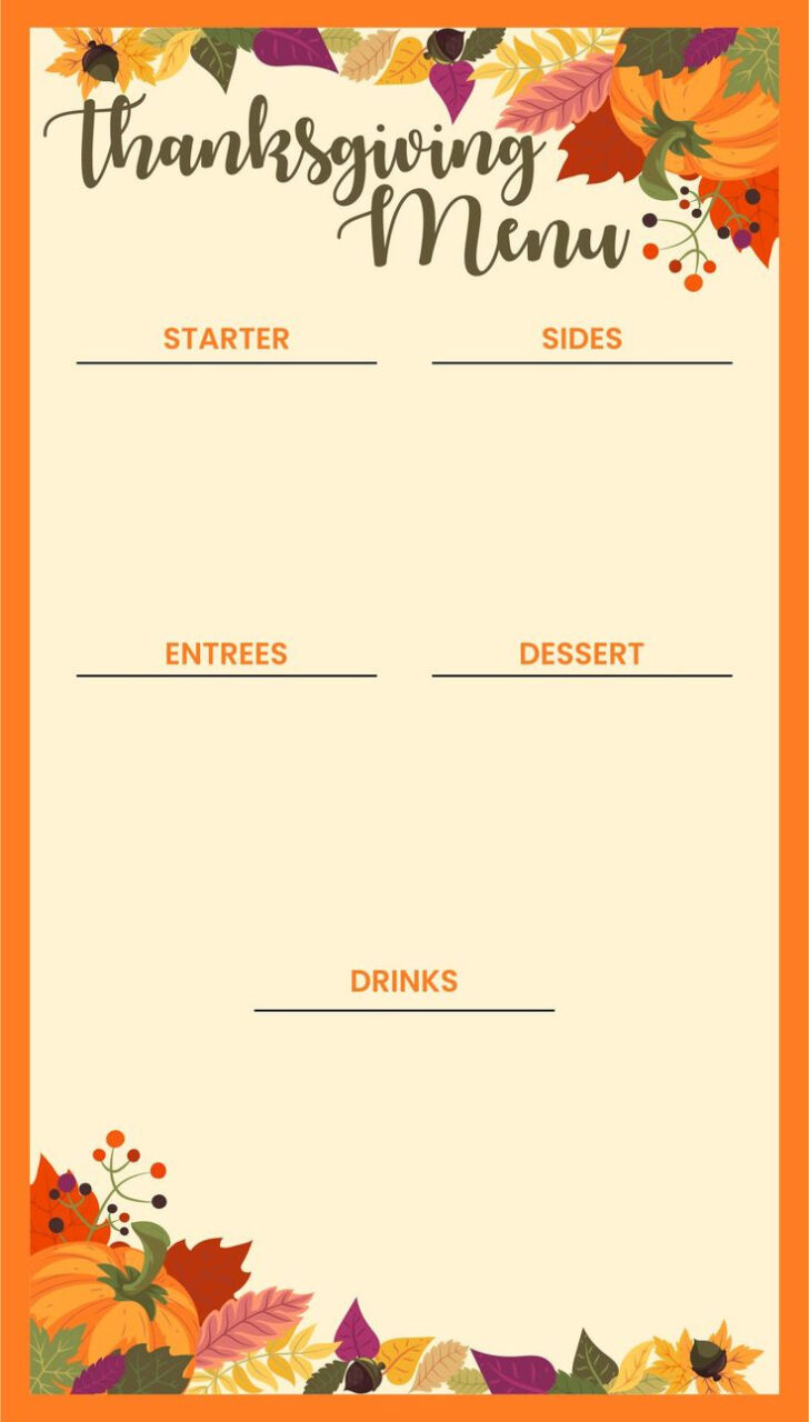 Thanksgiving Menu Template Word Thanksgiving Menu Template Word