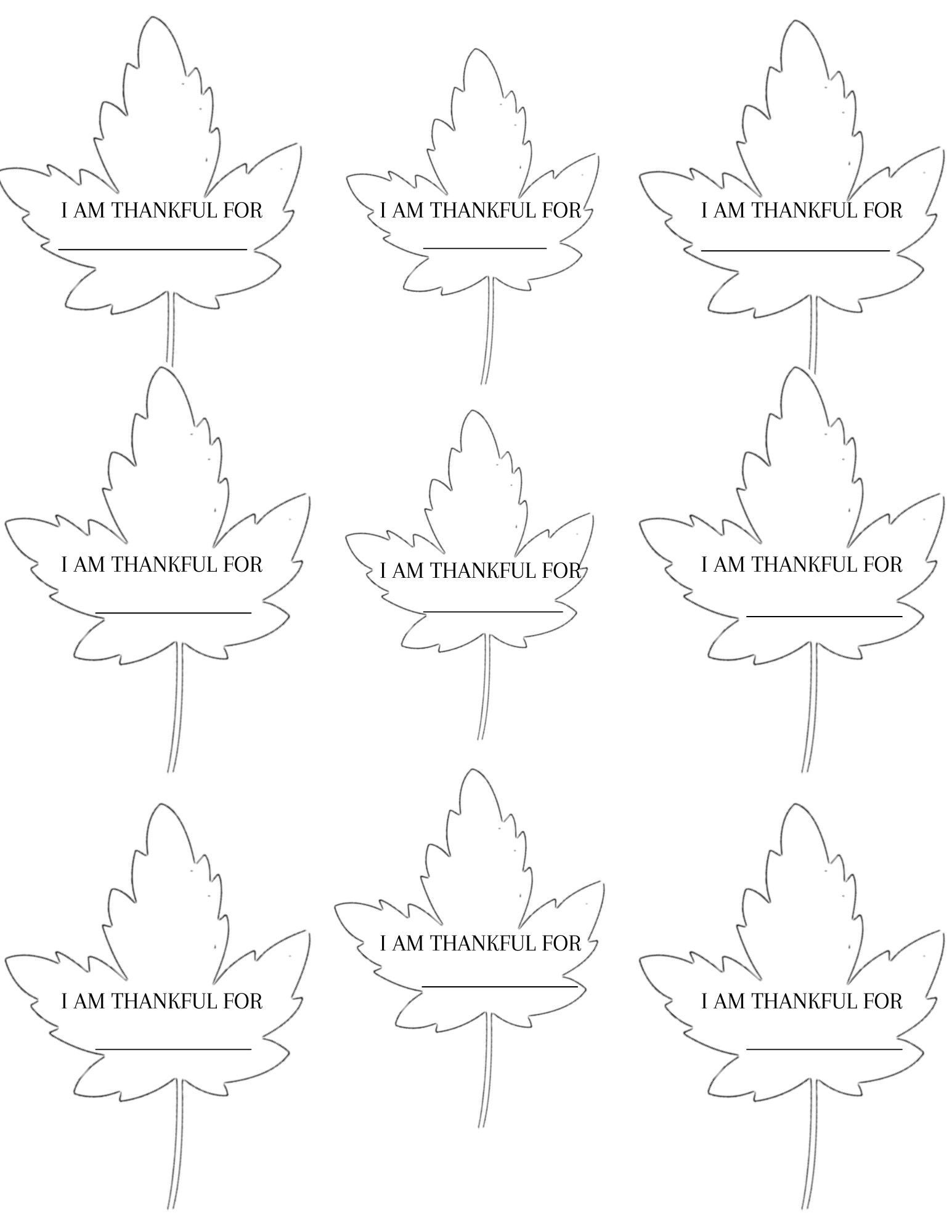 Thanksgiving I Am Thankful For Leaves Printable Download, Thankful regarding I Am Thankful For Leaf Printable