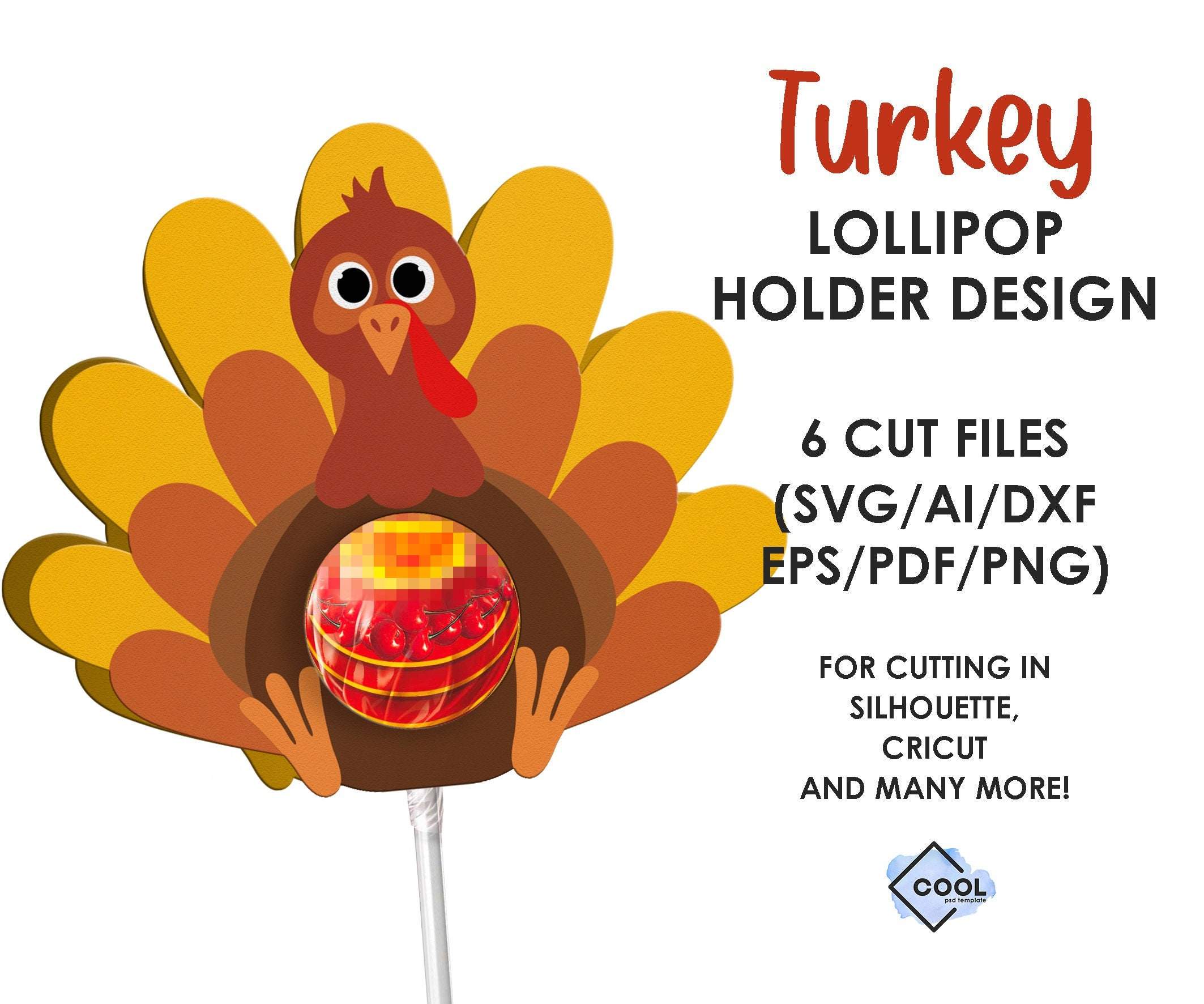 Thanksgiving Lollipop Holder Svg, Thanksgiving Favors, For Kids throughout Free Printable Turkey Lollipop Holder Template