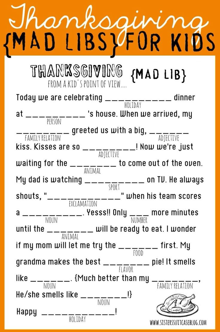 Thanksgiving Mad Libs Printable - My Sister&amp;#039;S Suitcase - Packed regarding Thanksgiving Mad Libs Worksheets