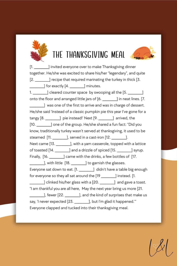 Printable Turkey Story Printable Turkey Story