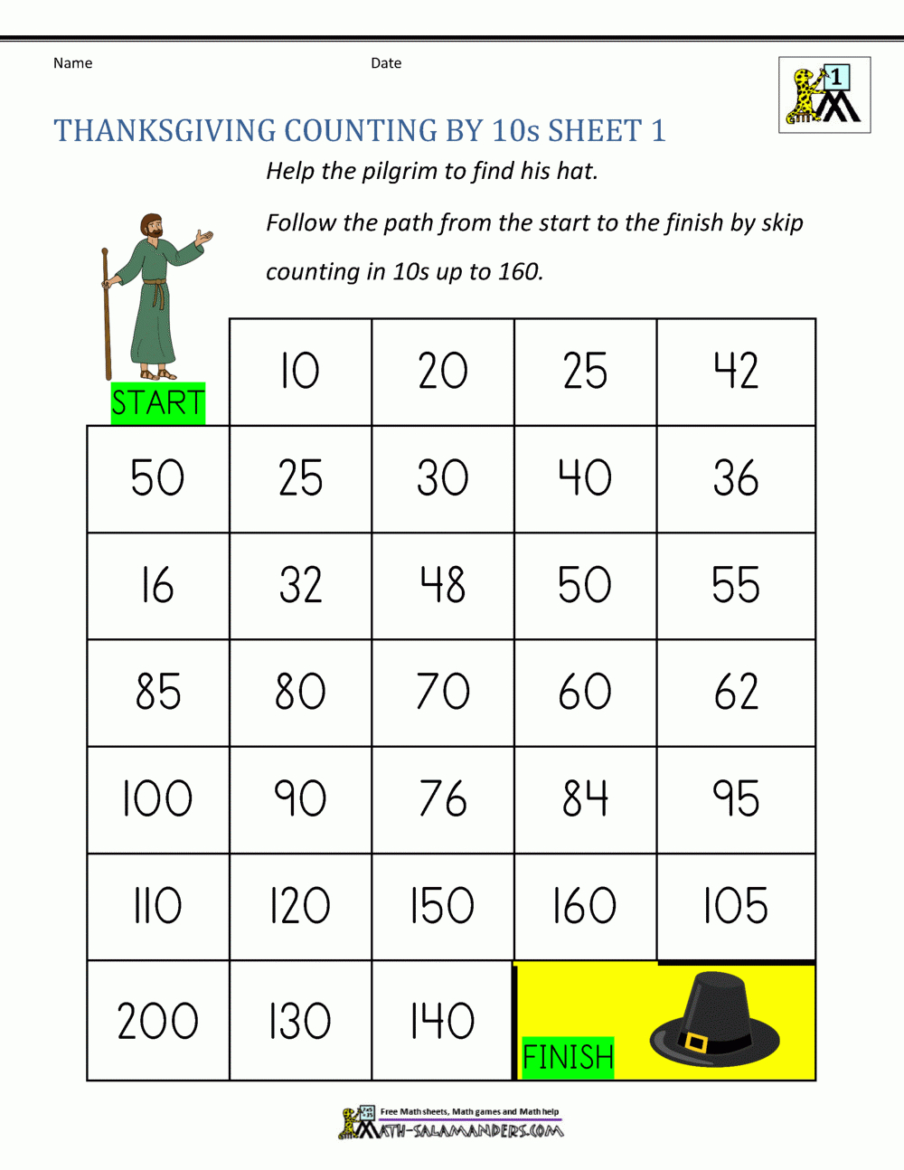 Thanksgiving Math Worksheets 2Nd Grade with regard to Thanksgiving Skip Counting Worksheets