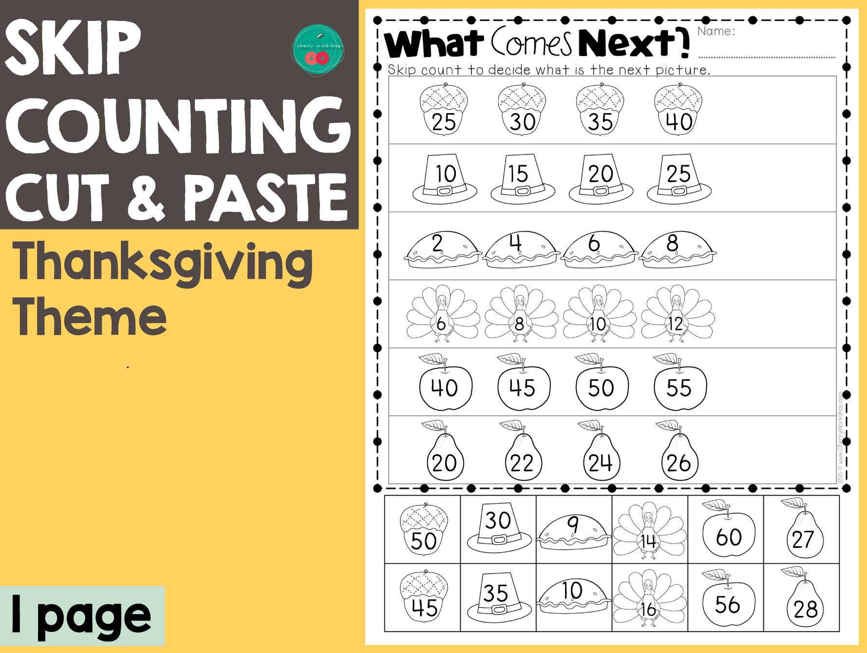 Thanksgiving Skip Counting for Thanksgiving Skip Counting Worksheets