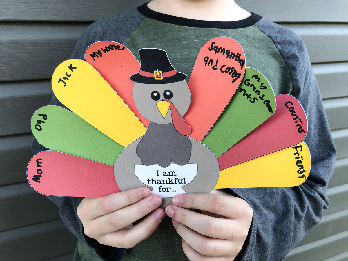 Thanksgiving Thankful Turkey Printable for Thankful Turkey Printable Free Printable