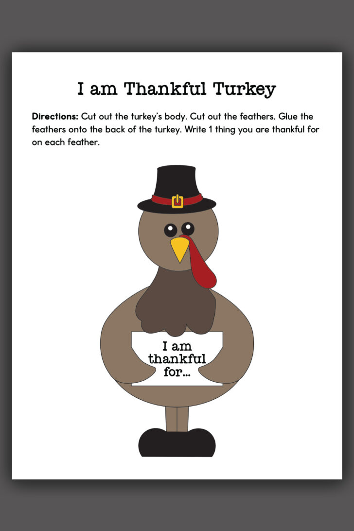Cut Out Thankful Turkey Printable