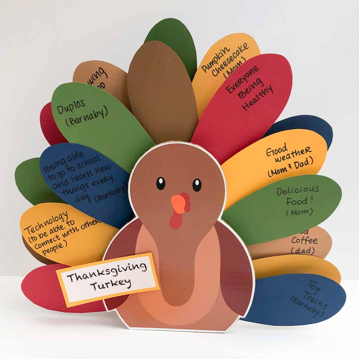 Thanksgiving Turkey" Craft For Kids (Free Printable) - Mindymakes regarding Thankful Turkey Craft Printable Free