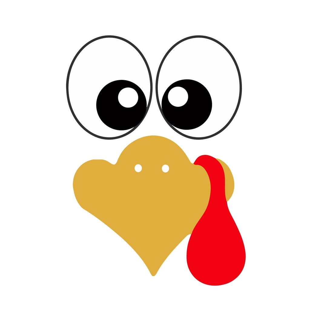 Thanksgiving Turkey Face Svg: Cricut & Silhouette Cut File for Printable Turkey Face Pattern