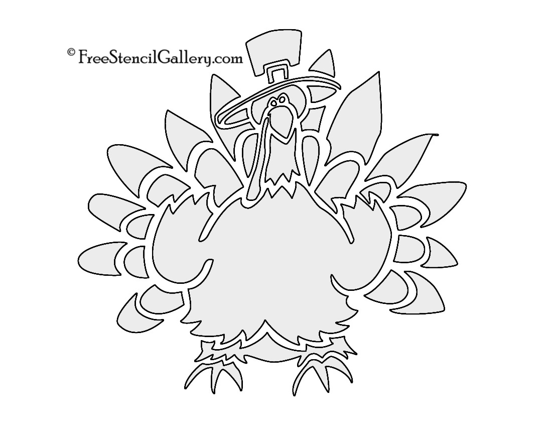 Thanksgiving Turkey (Free Pumpkin Stencil - Pumpkin Pattern for Printable Turkey Pumpkin Stencil