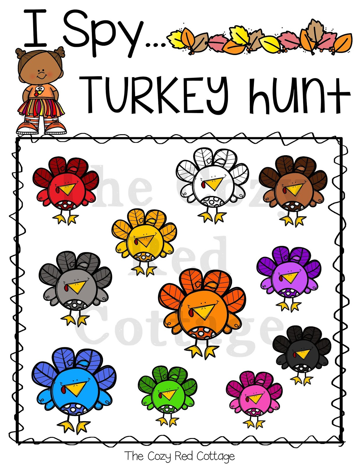 The Cozy Red Cottage: November 2019 intended for Turkey Matching Game Printable