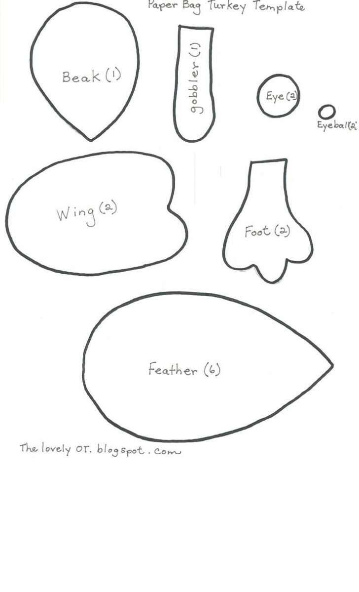 Printable Paper Bag Turkey Craft Template Printable Paper Bag Turkey Craft Template