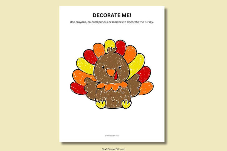 Printable Colored Turkey