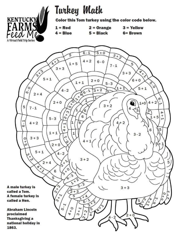 Color By Number Turkey Printable Color By Number Turkey Printable