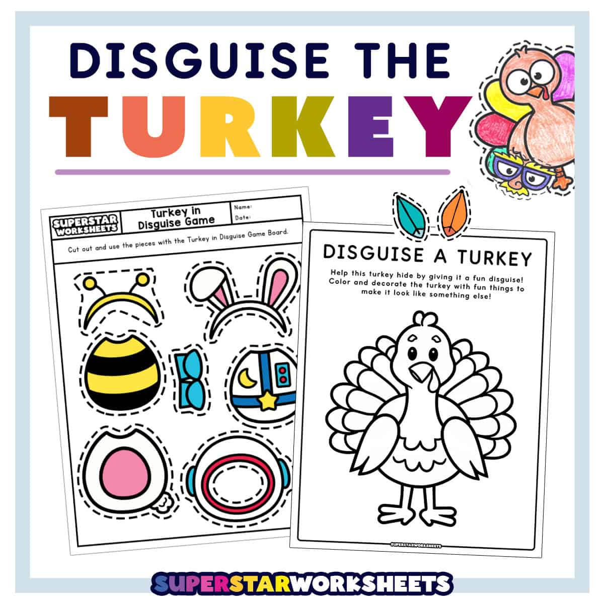 Turkey Disguise Project - Superstar Worksheets regarding Hide A Turkey Printable
