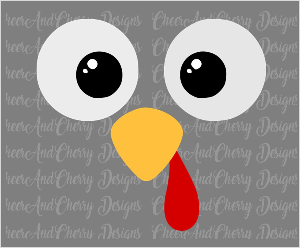 Turkey Face Svg: Thanksgiving Cricut Silhouette Cut File (Digital throughout Printable Turkey Eyes