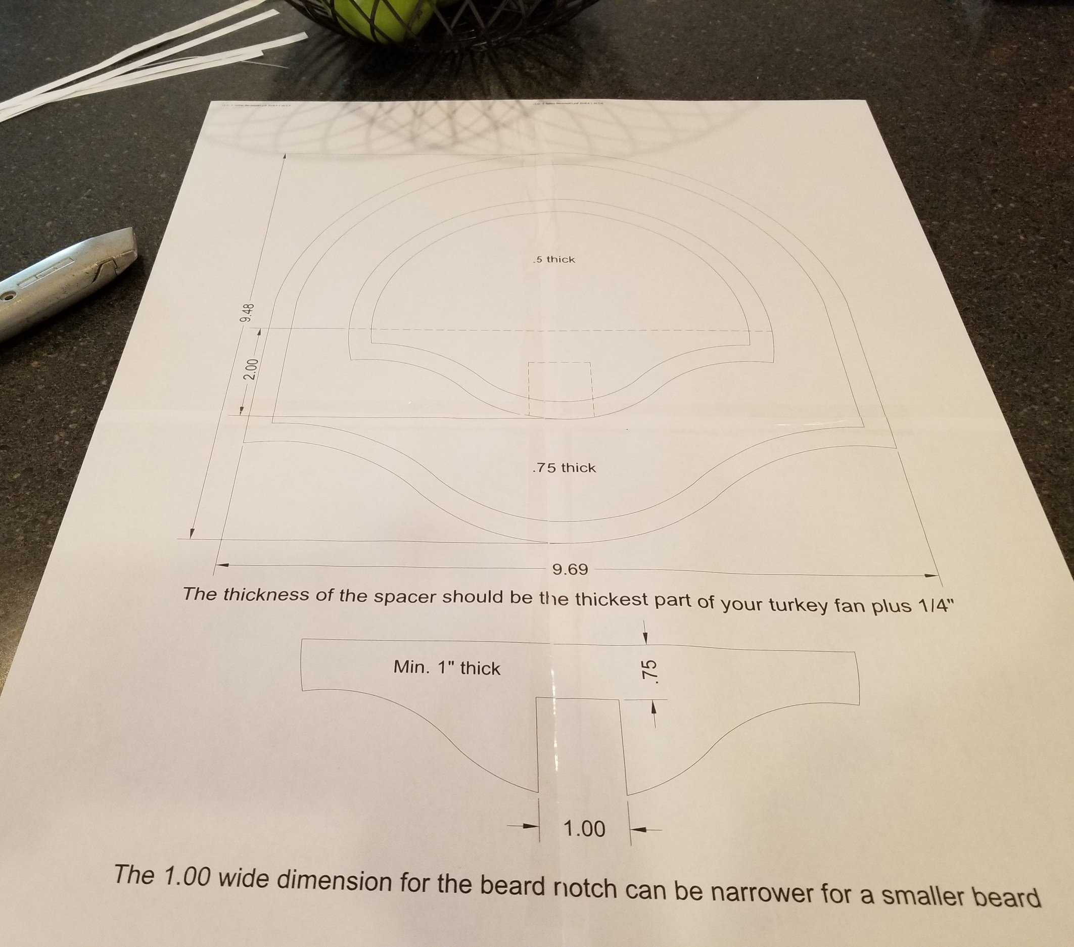 Turkey Fan Mount — Third Stall Woodworking inside Printable Turkey Plaque Template