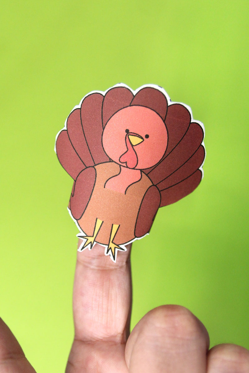 Turkey Finger Puppet Printable * Moms And Crafters in Turkey Finger Puppet Printable