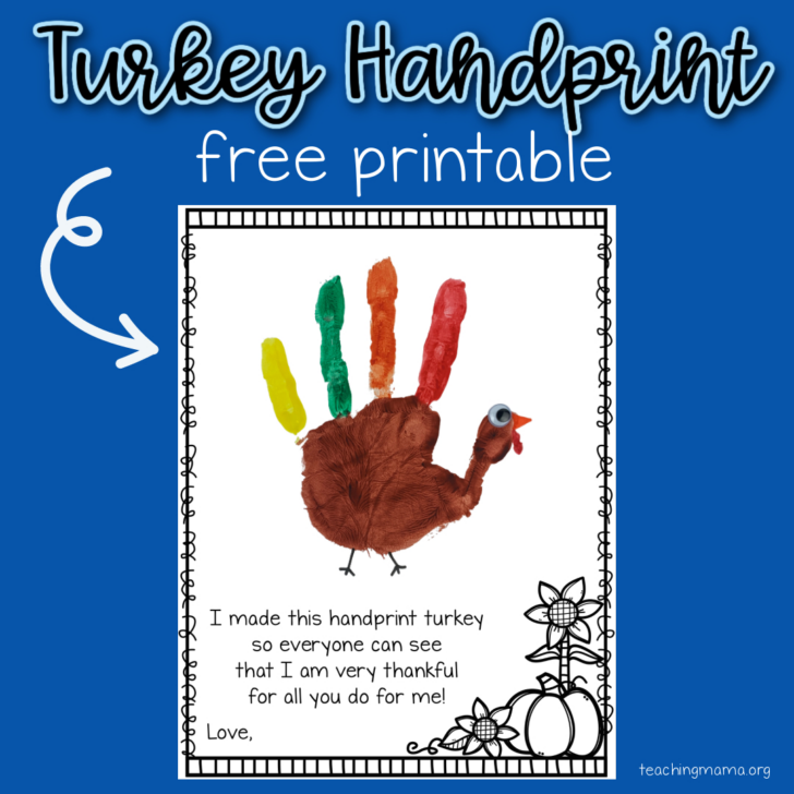Printable Turkey Handprint Craft