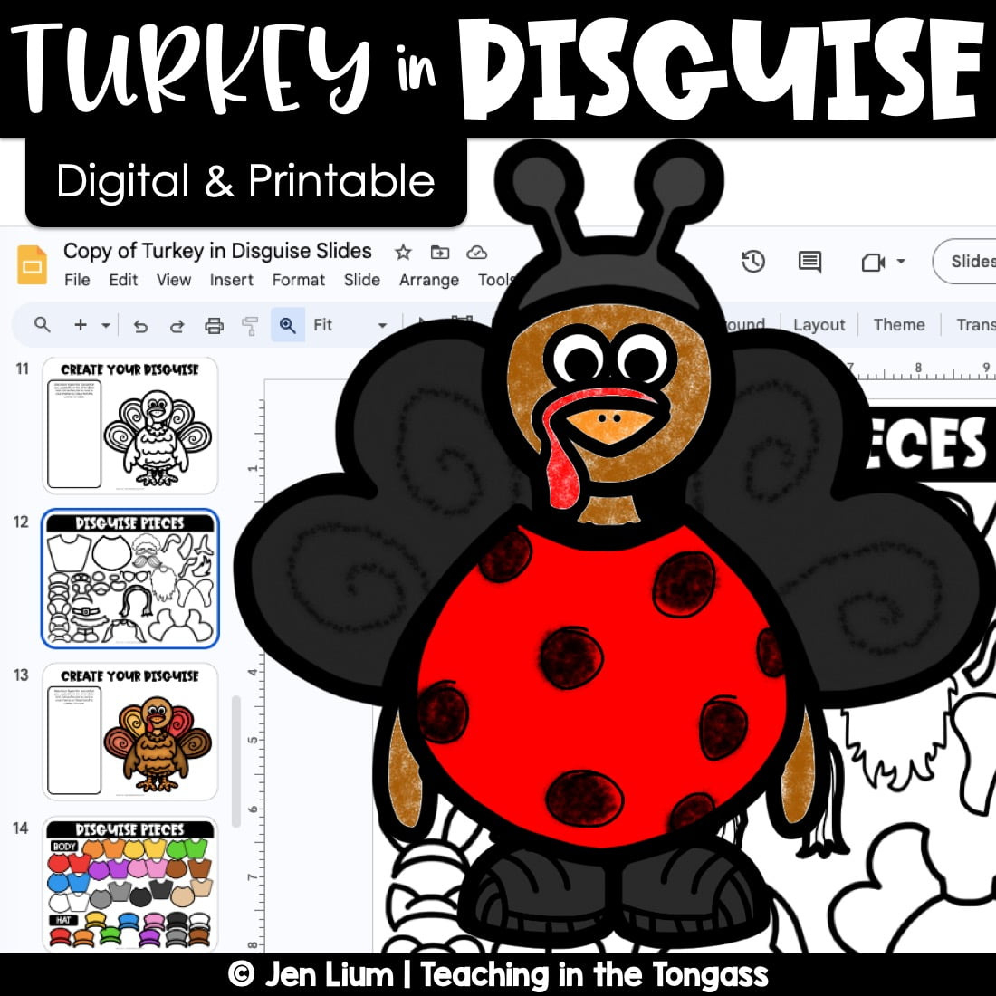 Turkey In Disguise Craft Template Project Digital And Printable pertaining to Cut Out Turkey In Disguise Template Printable