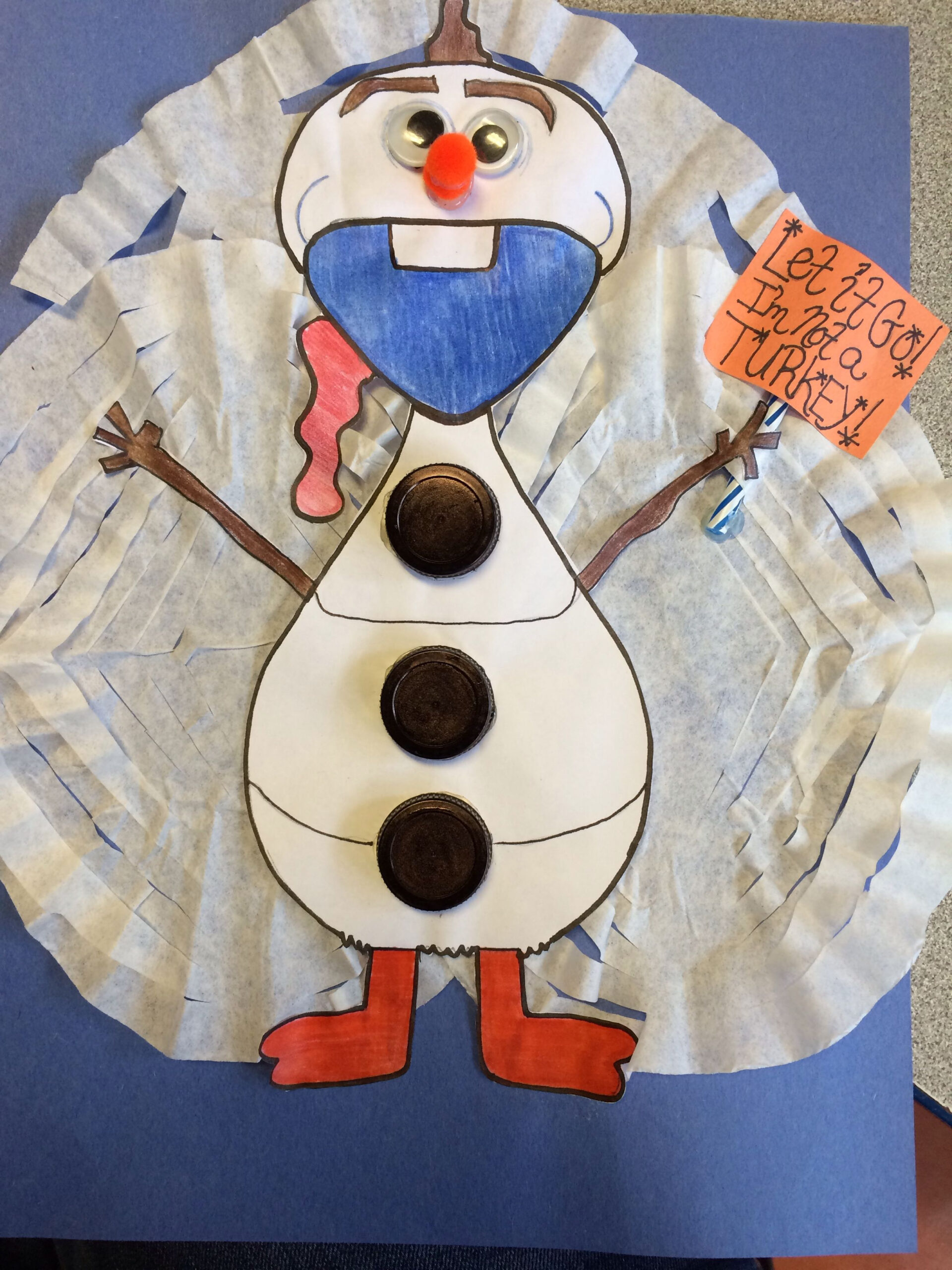 Turkey In Disguise ! I Made Olaf. He Is Popular And Recognizable with Olaf Turkey Disguise Printable