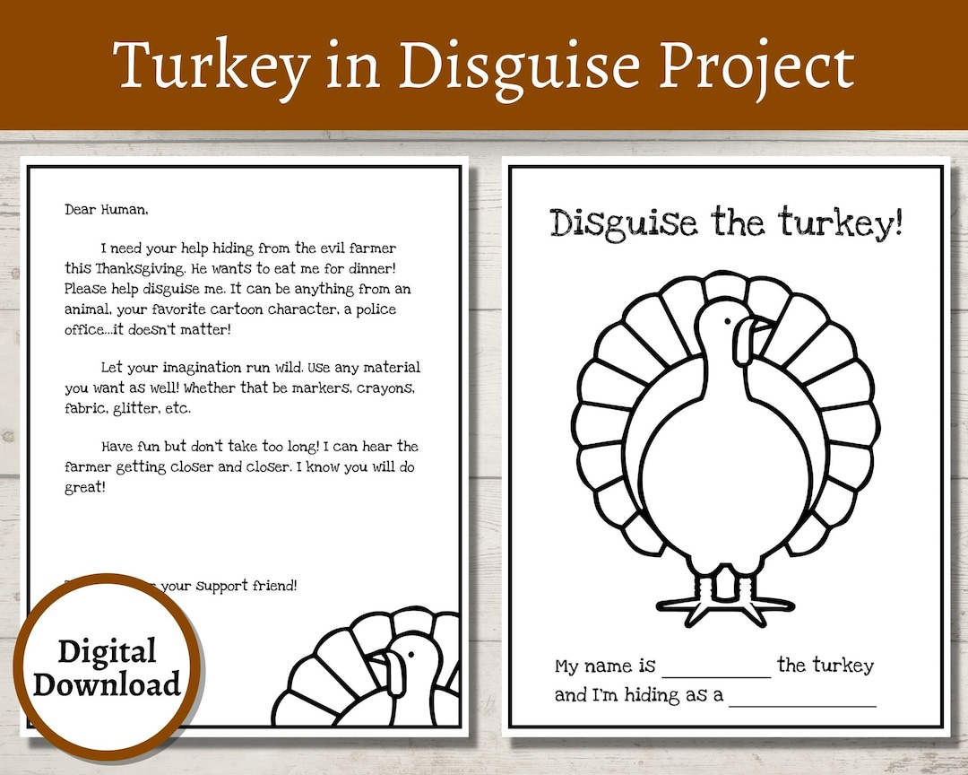 Turkey In Disguise Project | Turkey Printable | Thanksgiving Game throughout Disguise Tom the Turkey Printable
