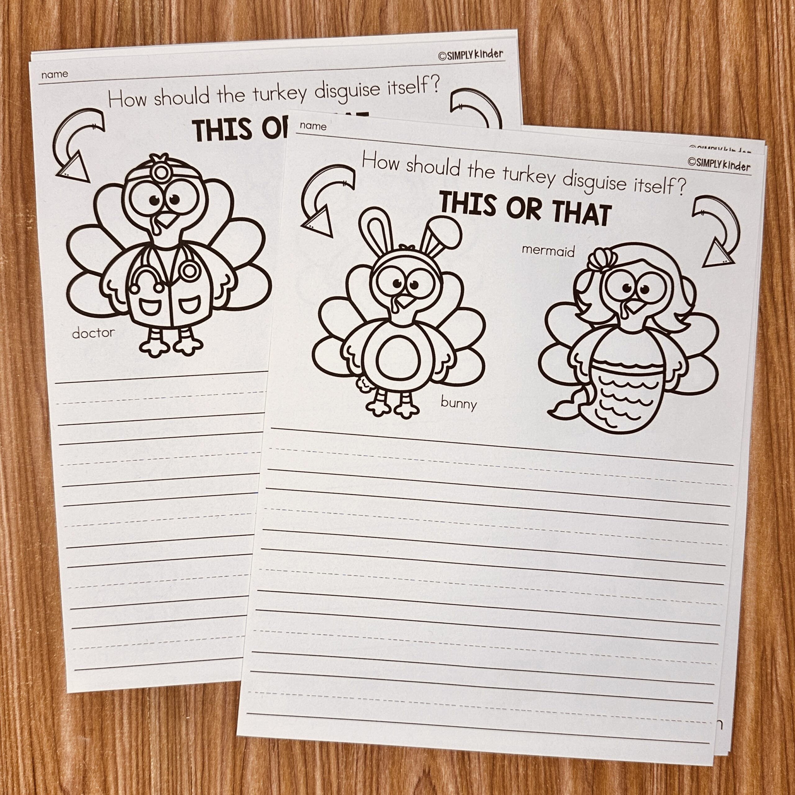 Turkey In Disguise This Or That - Simply Kinder + Printable Membership throughout Turkey Disguise Template Printable Informational