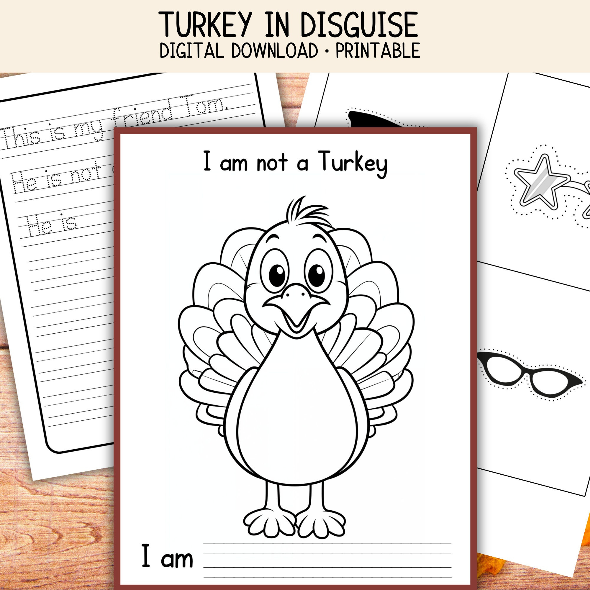 Turkey In Disguise | Turkey Craft Printable | Thanksgiving intended for I Am Not a Turkey I Am a Printable