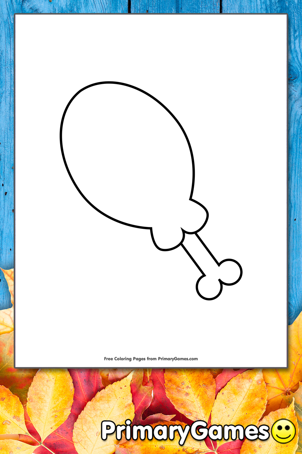 Turkey Leg Coloring Page • Free Printable Pdf From Primarygames for Turkey Legs Printable