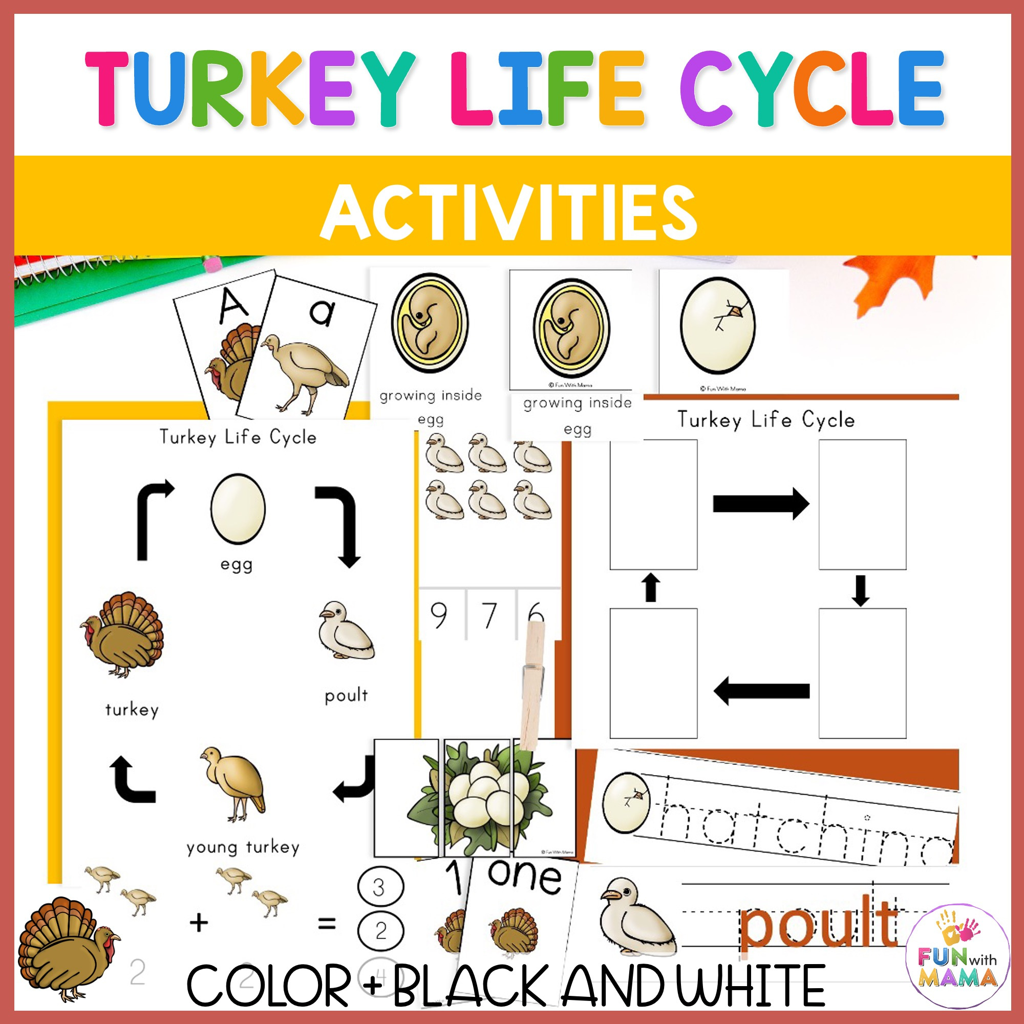 Turkey Life Cycle - Fun With Mama intended for Free Printable Life Cycle of a Turkey