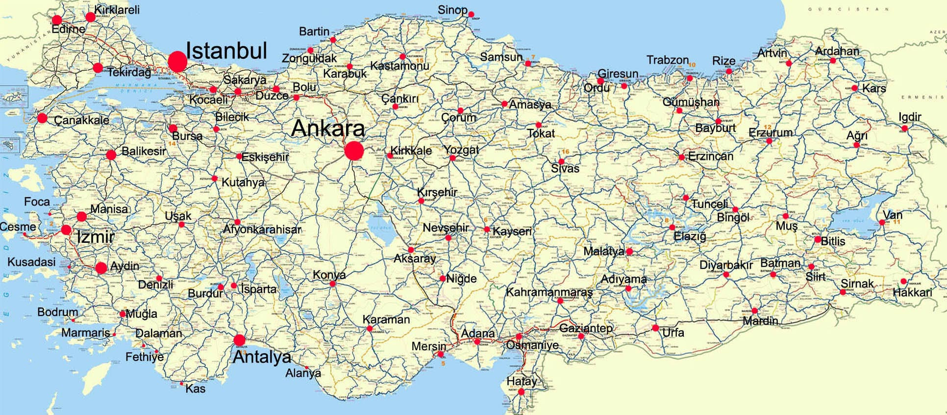 Turkey Maps | Printable Maps Of Turkey For Download pertaining to Printable Map of Turkey