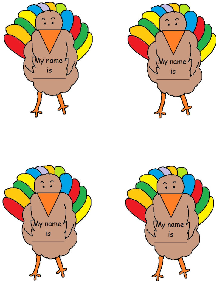Free Turkey Name Tags Printable